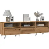 vidaXL Tv-meubel 150x30x44,5 cm bewerkt hout artisanaal eikenkleur