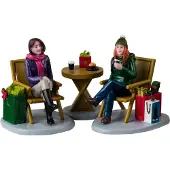 Lemax General Kerstdorpminiatuur Christmas Shopping Break (uitrusten Van Kerstinkopen) 5,3 X 12,1 X 5,8 Cm 3-delig