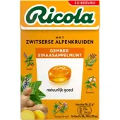 Ricola gember sinaasappelmunt sv doosje - (20x 50gr)