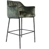Bronx Velvet barkruk Jayron groen 82 cm