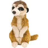 Wild republic pluche knuffel stokstaartje - 20 cm - Meerkat - bruin - Knuffeldier