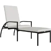 vidaXL Ligbed met voetensteun polyetheen rattan bruin