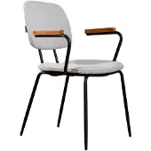 Livin24 Scandinavische eetkamerstoel Oskar beige gerecyclede stof