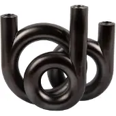 Present Time kandelaar rings medium metallic dark grey