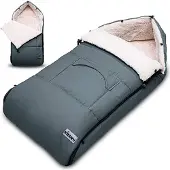 Kiduku Voetenzak grijs, 95 x 50 cm., kinderwagen voetenzak, wintervoetenzak