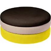 Broste Copenhagen Pond poef geel/beige/dark grape Ø68cm - 31001148