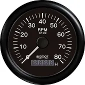 Recmar 0-8000 Rpm Tachometer Zwart 100 mm