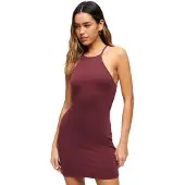 Superdry Strappy Racer Mini-jurk van Jersey Paars Grootte: 36