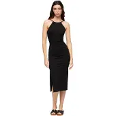 Superdry Jersey Midi-jurk met Kanten Achterkant Zwart Grootte: 42