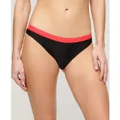 Superdry Dames Bikinibroekje klassiek elastisch zwart (M), Strandkleding, Gerecycled polyester, Duurzaam W3010386A