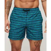 Superdry Heren Bedrukt zwempak van gerecycled materiaal blauw (S), Strandkleding, Gerecycled polyester, Duurzaam M3010231A