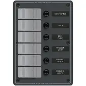 Blue Sea Systems 6 Position Water Resistant Swtich Panel Zwart