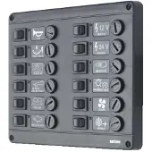 VETUS P12 Fuses Switches Panel Zwart 24V