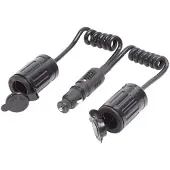 Blue Sea Systems Single Plug With Dual Socket Extension Zwart