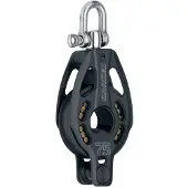 Harken Pulley With Becket 75 Mm Zwart