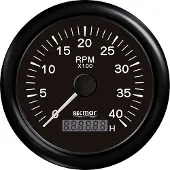 Recmar 0-4000 Rpm Tachometer Zwart 100 mm