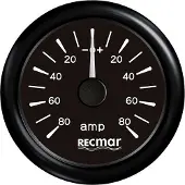 Recmar Ammeter 80a Zwart 51 mm