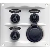 Bep Marine On-off Dc 3 Switches Panel 16a Zilver