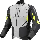 Rebelhorn Hiker 4, waterdichte damesmotorfietsjas, textiel, zwart/grijs/geel, maat XL