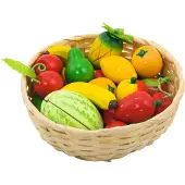 Goki Speelgoedkeuken - Fruit In Mandje - 23 Delen - Hout - 3 Jaar