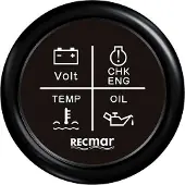 Recmar Combination Gauge 12-24v Zwart 51 mm
