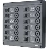 VETUS P12 Fuses Switches Panel With Circuit Breaker Zwart 12V