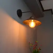 Helam Wandlamp Sorapis, dimbaar, zwart, Woon-/ Eetkamer, metaal, Modern, wandlamp