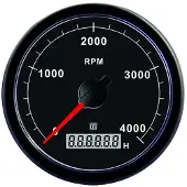 VETUS 0-5000rpm Tachometer 12-24v Zwart 100 mm
