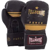 Fullboxing Force Leather Artificial Boxing Gloves Zwart 14 oz