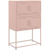 vidaXL Dressoir 68,5x38,5x107 cm staal roze