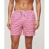 Superdry Heren Bedrukt zwempak van gerecycled materiaal roze (XL), Strandkleding, Duurzaam, Gerecycled polyester M3010231A