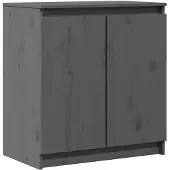 vidaXL Bijzetkast 60x36x65 cm massief grenenhout grijs