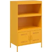 vidaXL Hoge kast 68x39x113 cm staal mosterdgeel