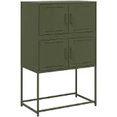 vidaXL Dressoir 68,5x38,5x107 cm staal olijfgroen