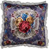 Clayre & Eef Kussenhoes 55x55 cm Paars Synthetisch Vierkant Paars