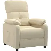 vidaXL Fauteuil verstelbaar stof crèmekleurig