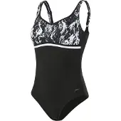 Speedo Contourluxe Printed Swimsuit Zwart UK 42 Vrouw