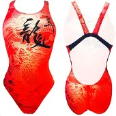 Turbo Chinese Dragon Swimsuit Oranje S Vrouw