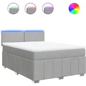 vidaXL Boxspring met matras stof lichtgrijs 160x200 cm