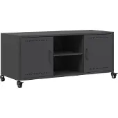 vidaXL Tv-meubel 100,5x39x43,5 cm staal zwart