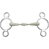 Feeling Verstelbaar Dubbel Gebroken Trensbit Zilver 11.5 cm
