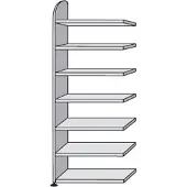Kerkmann Open kast Dante, stellingsectie, H 2600 x B 800 mm, zonder achterwand, lichtgrijs