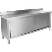 Royal Catering RVS werkkast - ECO - 200 x 60 cm - 160 kg - achterwand -