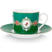 Pip studio Kop & Schotel Love Birds Medaillon Emerald-Green 200 ml