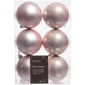 Christmas Decoration Kerstballen set | | Ø 8 cm | 6 stuks (Roze)