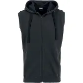 Urban Classics Vest met capuchon - Sleeveless Terry Zip Hoodie - S tot 5XL - voor Mannen - zwart | Maat L