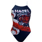 Turbo Maori Flag Swimsuit Rood,Blauw 5XL Vrouw
