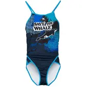 Turbo Save The Whale Swimsuit Blauw L Vrouw