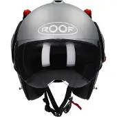 ROOF Boxer V8 Alpha Silverwhite 22-06 - Maat L - Systeemhelmen - Scooter helm - Motorhelm - Zwart - Scooterhelmen mannen en vrouwen.