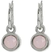 Biba Oorhangers zilver met steen Rose W. Opal